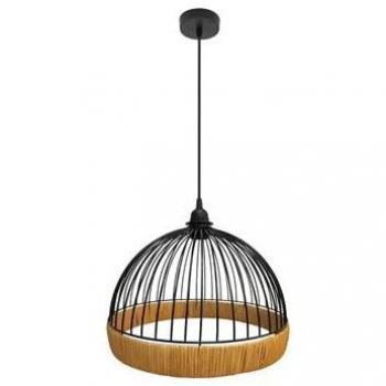Lampe Suspendue Gaston 1xe27 Noir/Naturel 30d