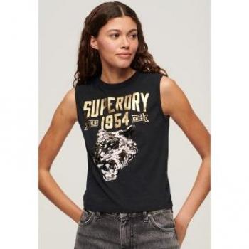 Débardeur Fantaisie Noir Femme Superdry Ajusté Archive