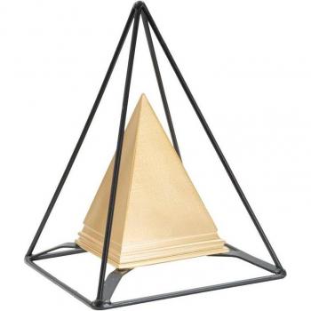 Pyramide dorée épicassée 15×15×19,5 cm
