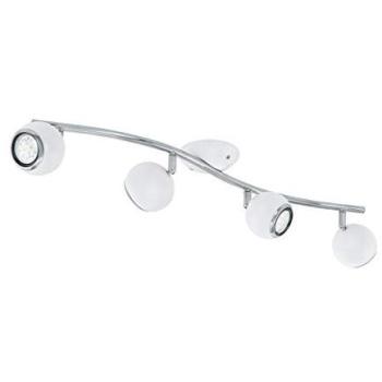Flush 4‑Spot Ceiling Lamp, White Chrome Shade, GU10 4×3 W