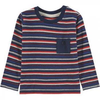 T-shirt lunga TOM TAILOR blu e rosso a righe per bambini