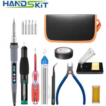 Soldador Ajustable 90 W con Pantalla LCD y Accesorios EU