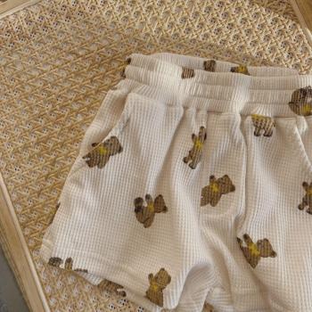 Pantalones cortos para bebés con diseño de oso de dibujos animados