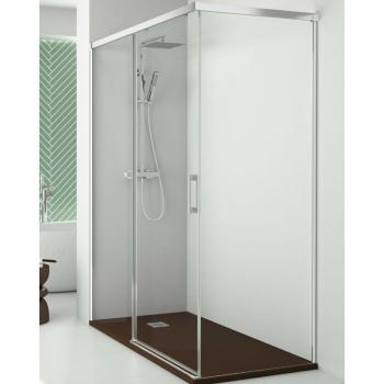 Mampara de Ducha Rectangular 155×75 – Cromo Brillo con Vidrio Templado 6mm