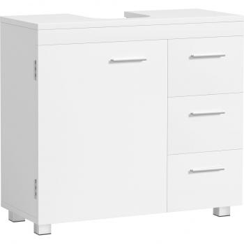 VASAGLE Meuble Sous Lavabo, 3 Tiroirs, 2 Compartiments, Blanc Nuage