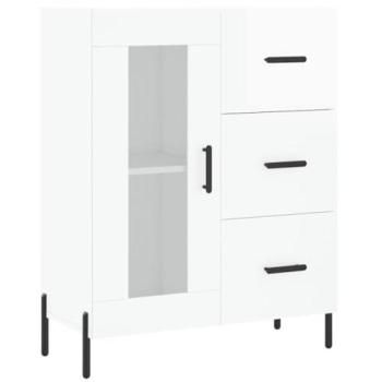 Cucina Buffet Organizer Mobile Lucido 69x34x90 cm Legno Bianca