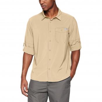 Columbia Triple Canyon Camiseta de Manga Larga para Senderismo, Hombre, Beige