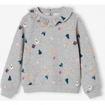 Familiar Gris Jaspé: Sudadera Navideña para Niña