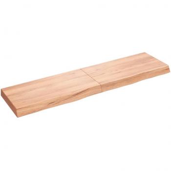 Vidaxl Light Brown Wall Shelf 120x30x(2-6) cm Treated Solid Wood Oak
