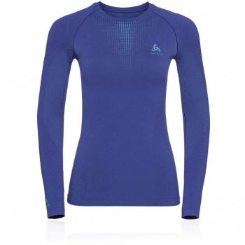 Odlo Damen Sport Unterwäsche Langarm – Clematis Blue/Niagara S