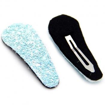 Pinzas decorativas de cuero con purpurina