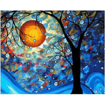 Point de Croix Strass Lune et Nature 20x30cm