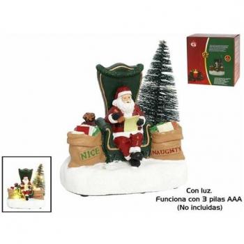 Santa Claus en Sillón Iluminado 20LED 16x14x9cm