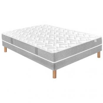 Maeva Douces Nuits – Matelas et Sommier Base Ferme 140×200 cm – Gris