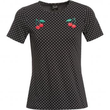 Pussy Deluxe Femme T‑Shirt Noir – Mini Dots Basic XS‑XXL