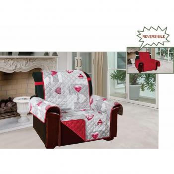 Copridivano e Copripoltrona Trapuntato Reversibile Modello Kino Colore Bordeaux Poltrona Bordeaux