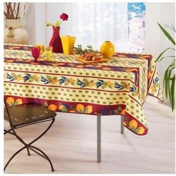 Citrus Glow Tablecloth – 150x300 cm – Scarlet – Durable Polyester – Stain Resistant