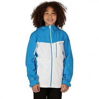 Regatta Kids Hooded Waterproof Jacket – Blau-Weiß Aster, EU 27/28