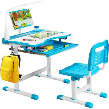 Set Educativo Bimbi: Scrivania & Sedia Alta Regolazione, Superficie Inclinata, Luce LED