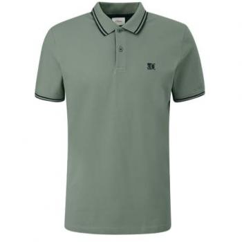 S.Oliver Herren Poloshirt mit Label-Print in Oliv, Größe XXXL