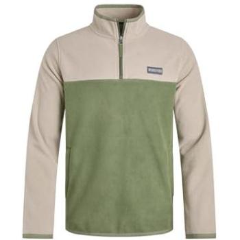 Olive Colour‑Block Microfleece 1/4‑Zip – Size 2XL