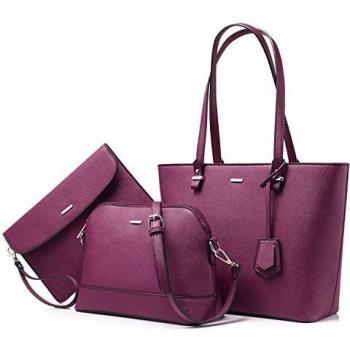 LOVEVOOK Designer Handtasche Damen Schultertasche Shopper Tragetasche Set 3-teilig
