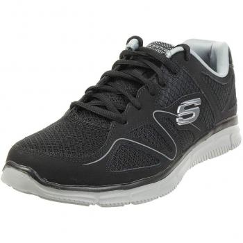 Skechers Herren Satisfaction Sneaker, Schwarz (Black 58350-Bkgy), 42 EU