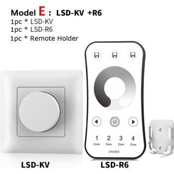 Dimmable Rotary LED Controller 12V 24V 36V 6A 216W with 2.4G Remote