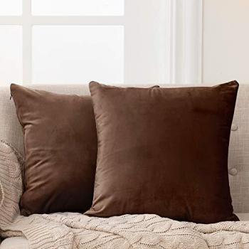 Copricuscini per Divano Quadrato Velluto Taupe 60cm