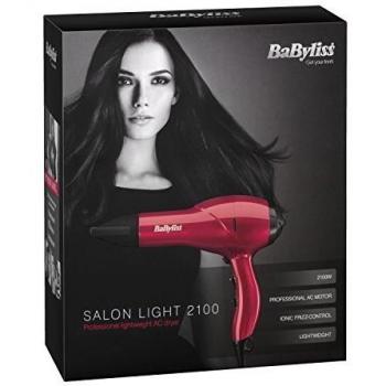 BaByliss 5568BU Salon Light 2100 W Haartrockner Pro – Leichtgewichtig, Cherry Rot
