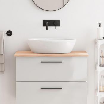 Encimera de baño madera maciza tratada 80x50x2 cm color marrón claro vidaXL