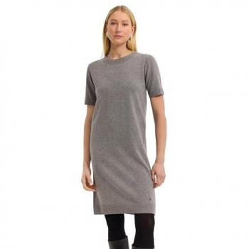 Elegantes Strickkleid mit Rundhals – Kaschmir/Wolle Edition