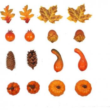 16-Piece Halloween Fruit and Leaf Prop Collection