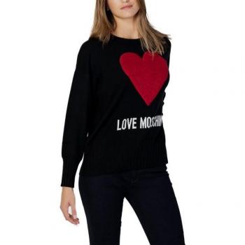 Love Moschino Ladies' Round-neck Black Knitwear