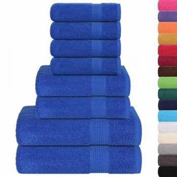 Set Blu Asciugamani 360gsm 100% Cotone (8 Unità)