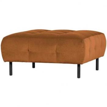 Sammetspuff Lloyd 90x90 – kanelvattnad, svart metalldetalj