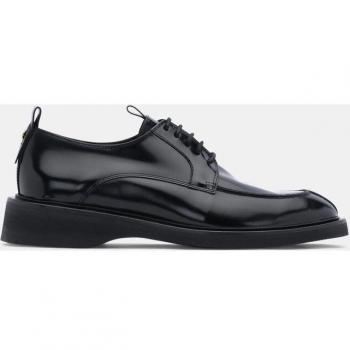 Mocasines Derby de mujer LOTTUSSE en cuero negro brillante
