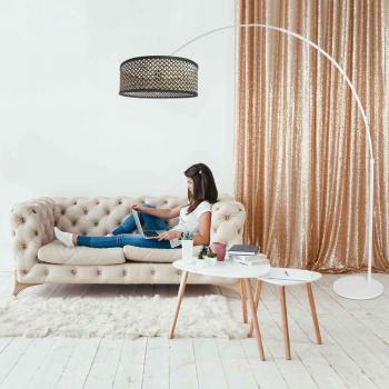 Lampada Terrena Sparkled Light di Steinhauer, 3784W, Bianco
