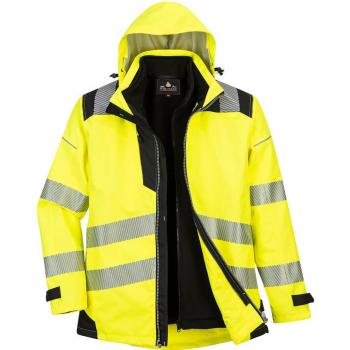Portwest Blouson Haute Visibilité PW3 3-en-1 Noir/Jaune (M)