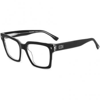 DSQ2 ICON 0019 Acetate Eyeglasses for Women – Black, 52 mm