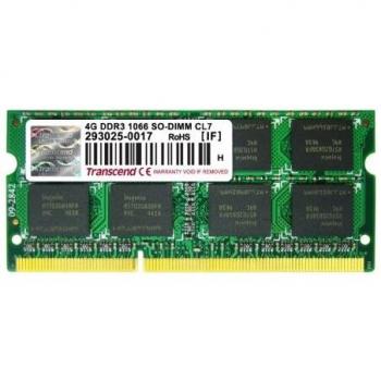 Transcend Mémoire sans tampon 4 Go DDR3 1,5 V 204-pin SODIMM