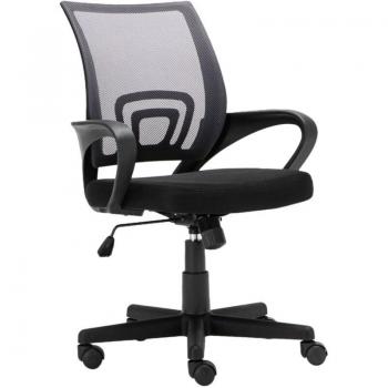 Chaise de Travail Roulante Ajustable Maille Gris