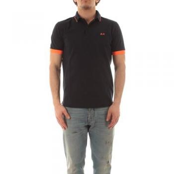 Sun 68 Polo Blue Fluoro Small Stripe Uomo