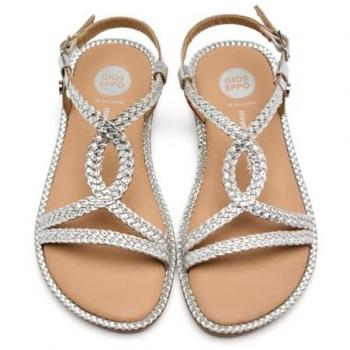 Girl's UK 4.5 Gioseppo Suffield Silver Sandals