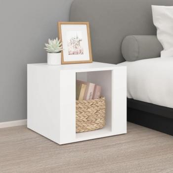 VidaXL Bedside Table 41x40x36 cm in White Engineered Wood
