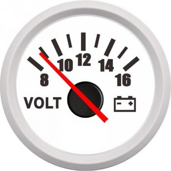 Marine 12V/24V Voltmeter Gauge, 52mm Display – Suitable for Boats, RVs, Campers