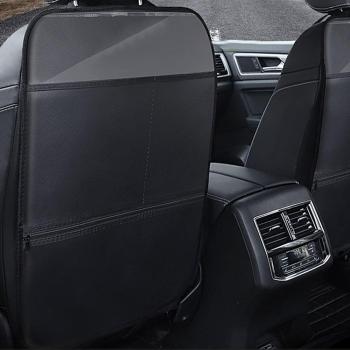 PU Leather Child and Pet Car Seat Back Protector with Storage