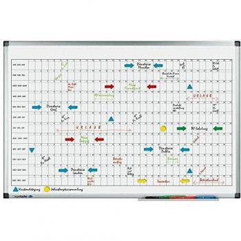 Legamaster Premium Year Planner UV Hardened Whiteboard Horizontal 90 x 60 cm