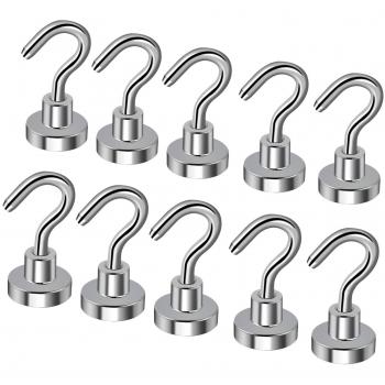 Strong Magnet Hook Kit – 10pcs, 16mm D16, 5.5kg Capacity, Neodymium