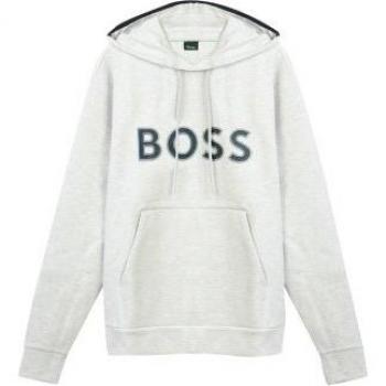 Sudadera gris BOSS para hombre con estampado de logo